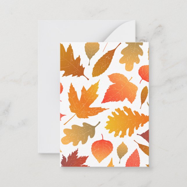 Herbstfallen - Gemütliches Leaf-Muster Mitteilungskarte (Vorderseite)