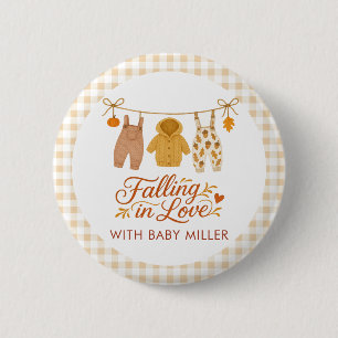 Herbstfallen in der Liebe Kinderkleidung Babydusch Button