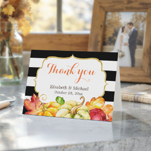 Herbstfallen Pumpkins Ahorn Blätter Vielen Dank Dankeskarte