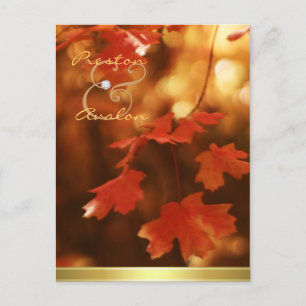Herbstfallen Save the Date Postkarte