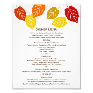 Herbstfallende Blätter 8x10 Tischmenü zum Framing Fotodruck