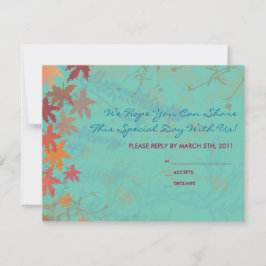 Herbstfallende Blätter Bat Mitzvah REPLY CARD RSVP Karte