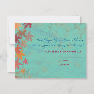 Herbstfallende Blätter Bat Mitzvah REPLY CARD RSVP Karte