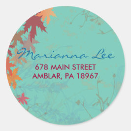 Herbstfallende Blätter Einladungs-Aufkleber-Siegel Runder Aufkleber