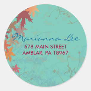 Herbstfallende Blätter Einladungs-Aufkleber-Siegel Runder Aufkleber