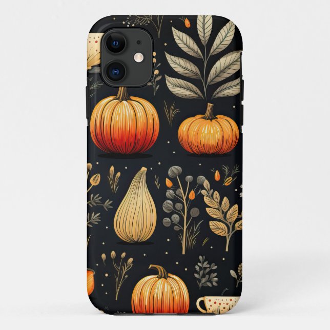 Herbstfallende Blätter Pumpkin Case-Mate iPhone Hülle (Rückseite)
