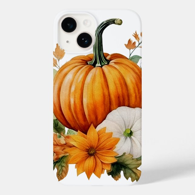 Herbstfallende Blätter Pumpkin Gewürz Ernte Happy Case-Mate iPhone Hülle (Rückseite)
