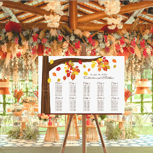 Herbstfallendes Blätter Hochzeitstabelle Poster