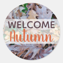 Herbstfallendes Blätter Runder Aufkleber