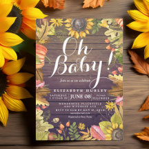 Herbstfallkarte Blätter Pumpkin Baby Duschkarten