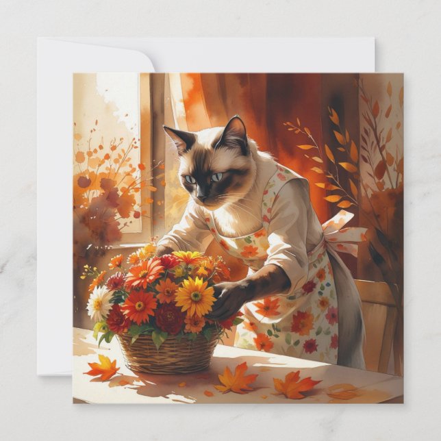 Herbstfallkatzen-Florist arrangiert Blume (Vorderseite)