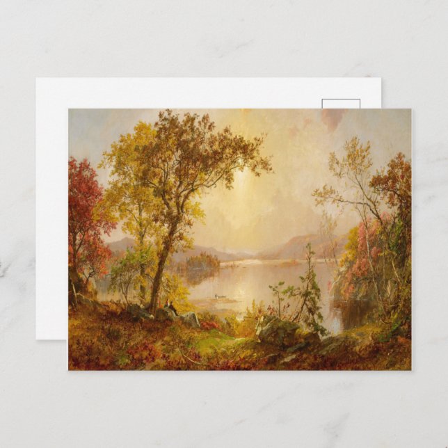 Herbstfalllandschaftsmalerei Postkarte (Vorne/Hinten)