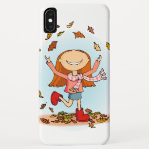 Herbstfallmädchen spielt mit Blätter Case-Mate iPhone Hülle