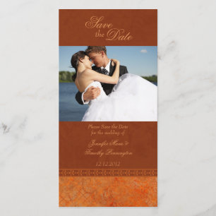 Herbstfallorange Vintag elegant Save the Date