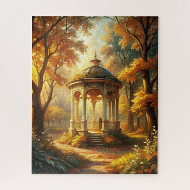 Herbstfallszene mit Gazebo Puzzle (Vertikal)