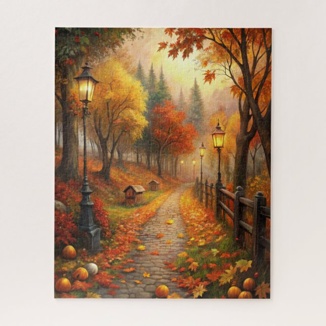 Herbstfallszene Puzzle (Vertikal)