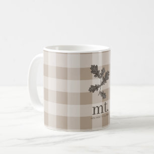 Herbstfalltaupe Kariert Modernes Foliongramm Kaffeetasse