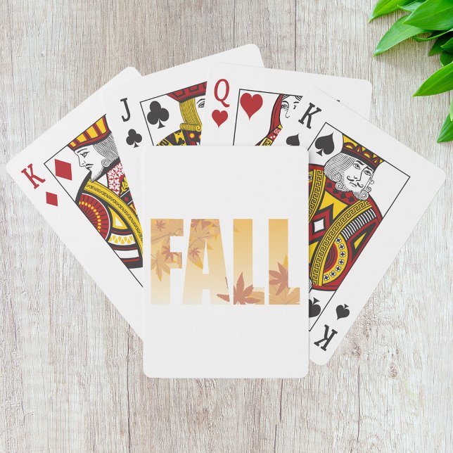 Herbstfalltypografie-Design mit Blätter Spielkarten (Von Creator hochgeladen)