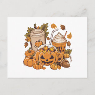 Herbstfamilie Halloween Erntedank Niedlich Herbst Postkarte