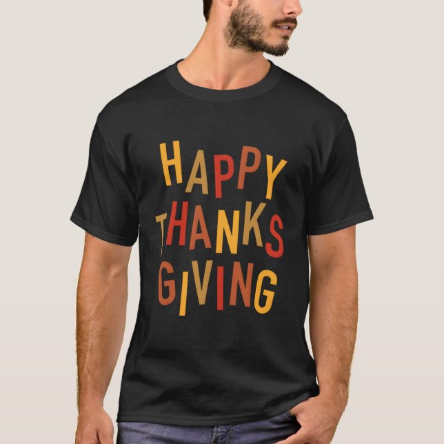 Herbstfarbe Adorable Happy Thanksgiving T-Shirt (Vorderseite)