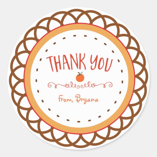 Herbstfarbe Danke, dass du Sticker liebst (Vorderseite)