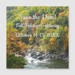 Herbstfarbe im Ohiopyle Staat Park Save the Date Magnetkarte