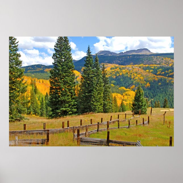 Herbstfarbe in der Landschaft Poster (Vorne)