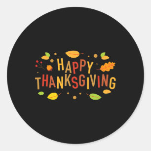 Herbstfarbe Niedlich Adorable Happy Thanksgiving D Runder Aufkleber