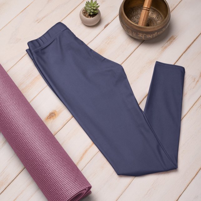 Herbstfarbe Trend Navy Blue Solid Leggings (Von Creator hochgeladen)