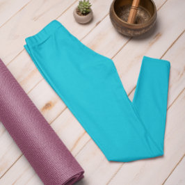 Herbstfarbe Trend Vivid Cyan Solid Leggings
