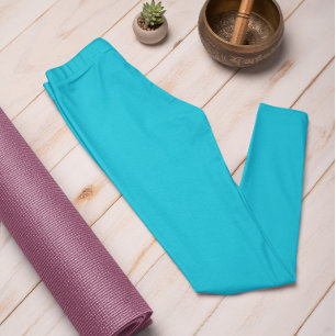 Herbstfarbe Trend Vivid Cyan Solid Leggings