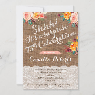 Herbstfarben 75. Überraschung Geburtstagsparty läd Einladung