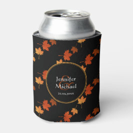 Herbstfarben Ahorn-Blätter Muster Name des Paares Dosenkühler