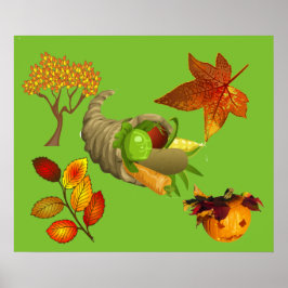 Herbstfarben Ahorn Erntedank Cornucopia Poster