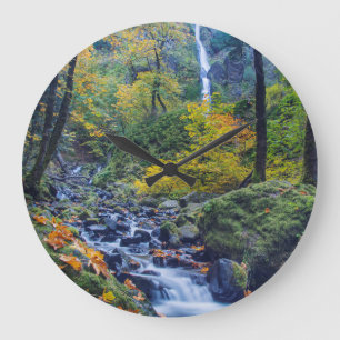 Herbstfarben am Rande der Sternenflotte Falls 2 Große Wanduhr