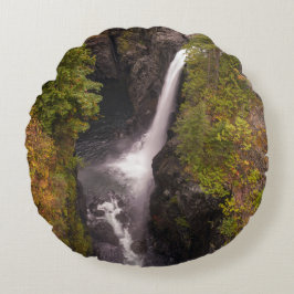 Herbstfarben an den Elchfällen Rundes Kissen