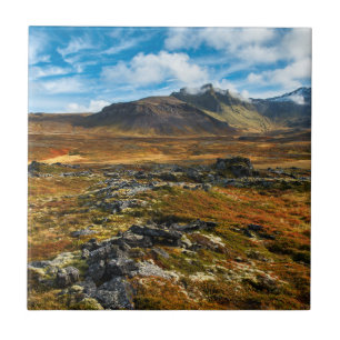 Herbstfarben auf der Landschaft Fliese