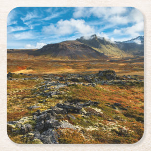 Herbstfarben auf der Landschaft Rechteckiger Pappuntersetzer