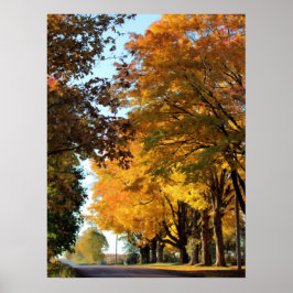 Herbstfarben auf der Landstraße Poster