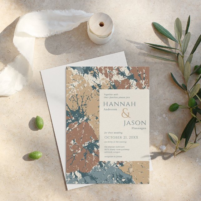 Herbstfarben Bio Blätter Abstrakte Einladung (Von Creator hochgeladen)