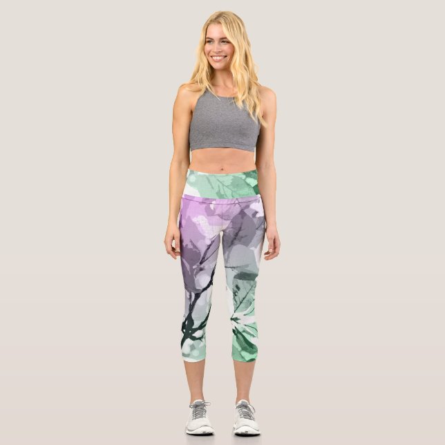 Herbstfarben, Blätter 5 Capri Leggings (Vorderseite)