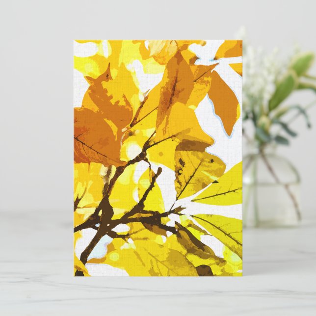 Herbstfarben, Blätter Dankeskarte (Stehend Vorderseite)