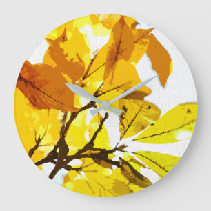 Herbstfarben, Blätter Große Wanduhr