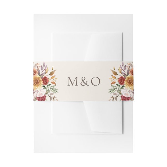 Herbstfarben Elfenbein Einladungsbanderole (Vorderseite Beispiel)