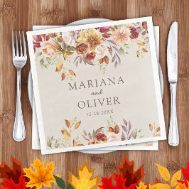 Herbstfarben Elfenbeinhochzeit Serviette