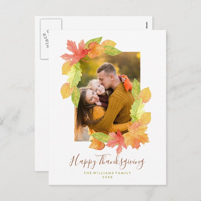 Herbstfarben Erntedank Foto Feiertagspostkarte (Vorne/Hinten)