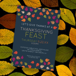 Herbstfarben Erntedank Mittag- und Abendessen Part Feiertagskarte