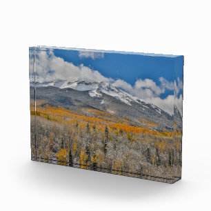 Herbstfarben Espen &    Rocky Mountains, Colorado Fotoblock