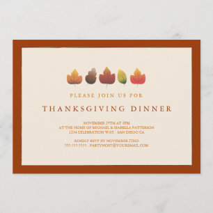 Herbstfarben Fallende Blätter Erntedank Einladung