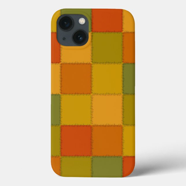 Herbstfarben gequiltes Patchwork-Pad-Gehäuse Case-Mate iPhone Hülle (Rückseite)